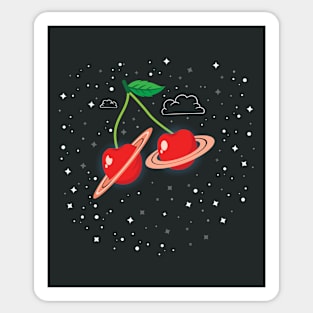 Cherry Like Planets in Space Sticker